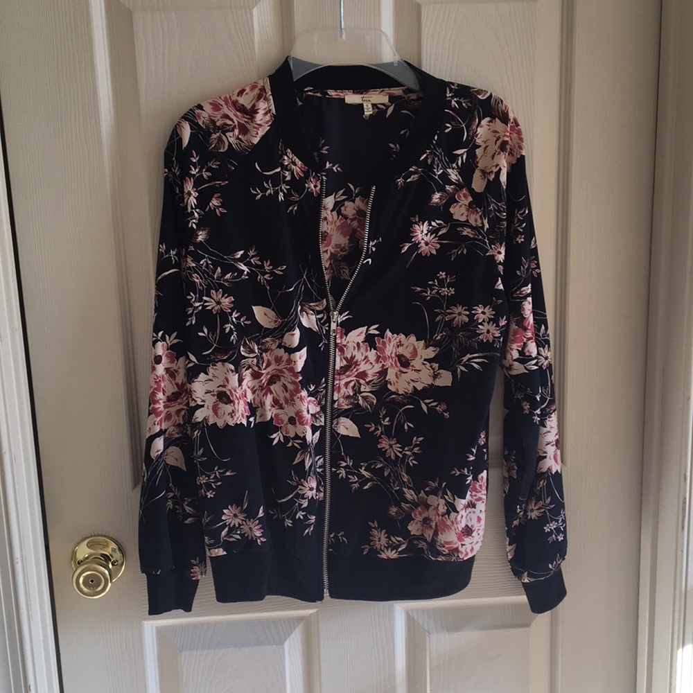Thin Floral Bomber Jacket